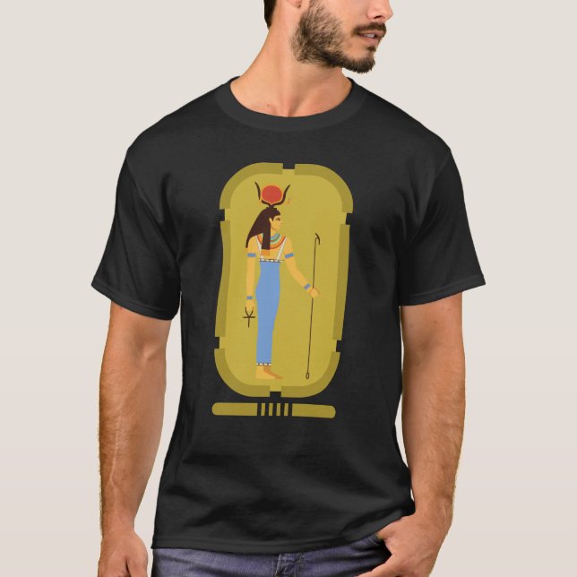 Hathor Egyptian Ancient Goddess T-Shirt (Framsida)