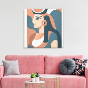Hathor Egyptian Goddess Modern Canvas Wall Art
