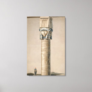 Hathor en hövdad pelare på Dendarah, illustratio Canvastryck
