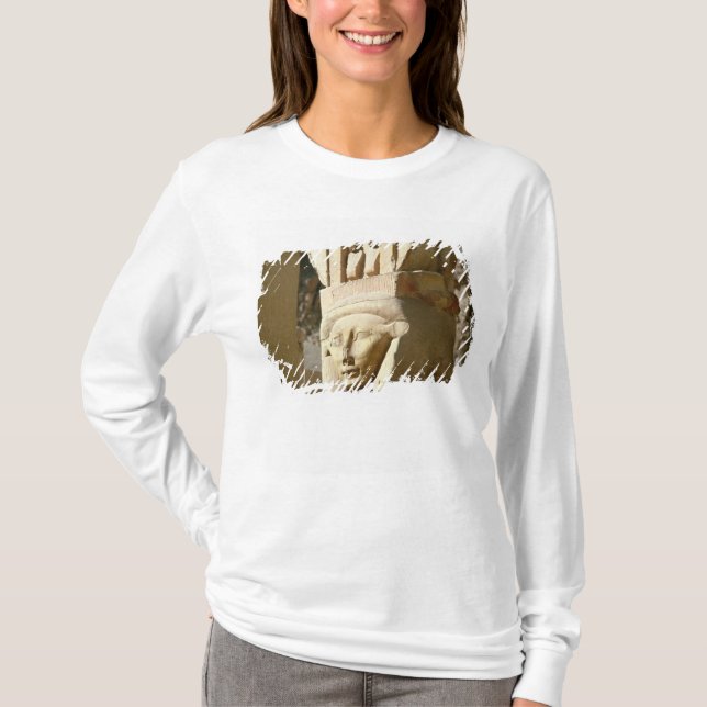 Hathor-hövdad kolonn, från kapell av tee (Framsida)