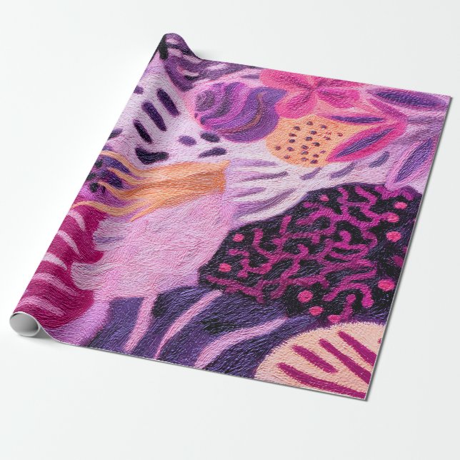 HATHOR Luxury Floral Wrapping Paper Presentpapper (Utrullad)