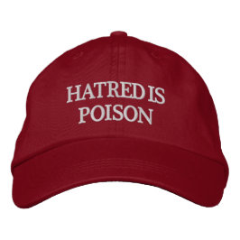 Hatred is Poison White-Brev Hat Broderad Keps