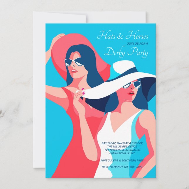 Hats and Horses Derby Inbjudningar (Framsida)