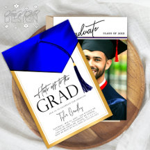 Hats av till Grad Blue & Guld Manar Studenten Phot