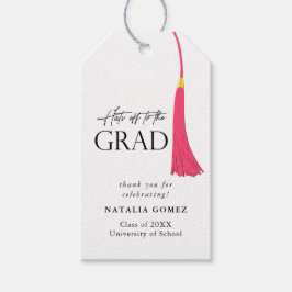 Hats av till Grad Rosa & Guld Tassel Studenten Presentetikett