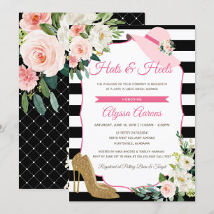 Hats & Heels Derby Black Rosa Möhippa Blommigt Inbjudningar