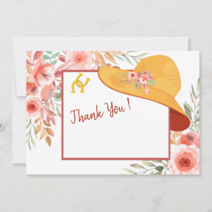 Hats Horses and Flowers Debby-Theme Tack Inbjudningar
