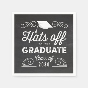 Hats off Chalkboard Studenten Napkins Pappersservett