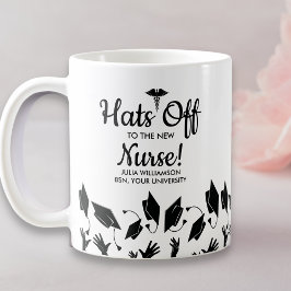 Hats off Nursing School Studenten Namn Kaffemugg