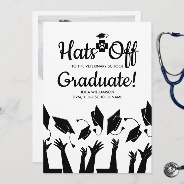 Hats off Veterinary School Grad Studentfest Inbjudningar (Skapare uppladdad)