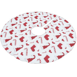 Hats Stockings Polkagrisars Design Julgransmatta Borstad Polyester