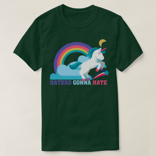 Hatska hata nos Unicorn Rainbow T Shirt (Design framsida)