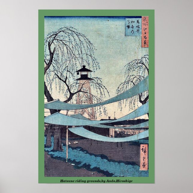 Hatsundra ridgrunder, av Ando,Hiroshige Poster (Framsidan)