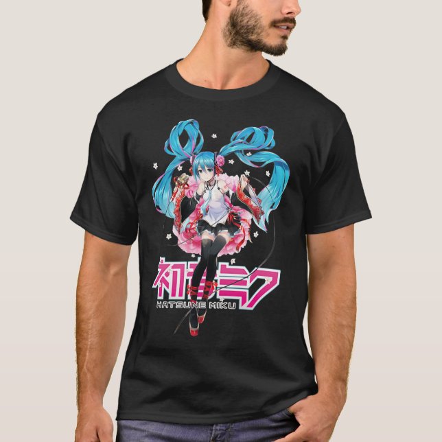 Hatsune Miku - Sakura With Logo    T Shirt (Framsida)