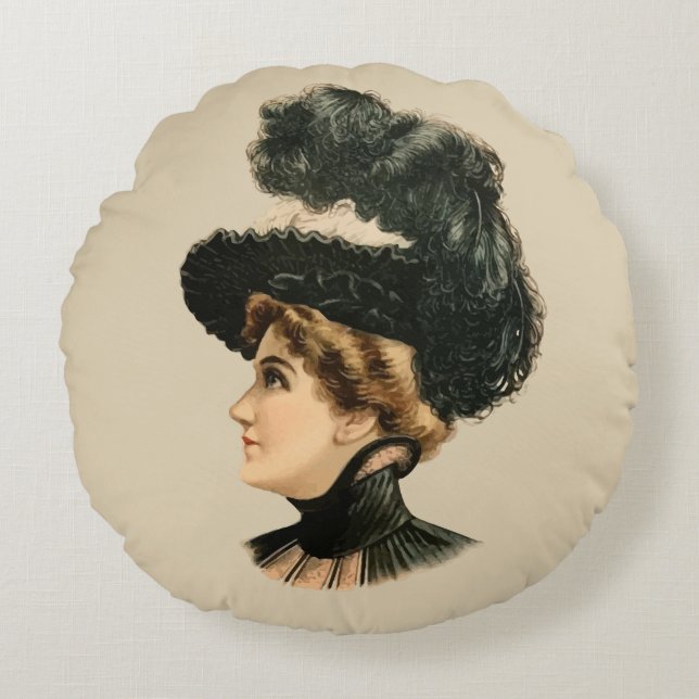 Hatt 1899 för damer #16 (Victorianeraen) Rund Kudde (Framsidan)