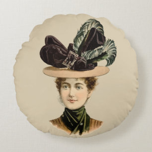 Hatt 1899 för damer #7 (Victorianeraen) Rund Kudde