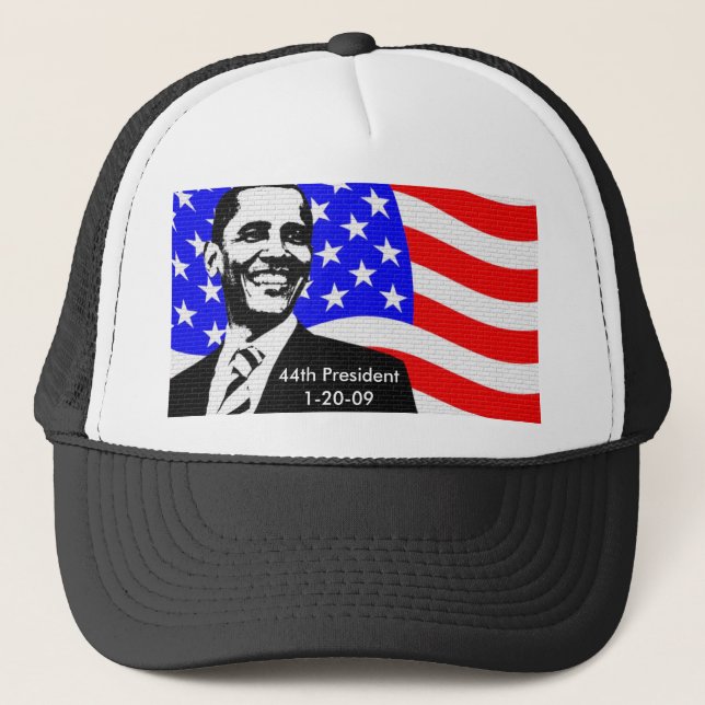 Hatt 2009 för Obama invigningsouvenir Truckerkeps (Framsida)