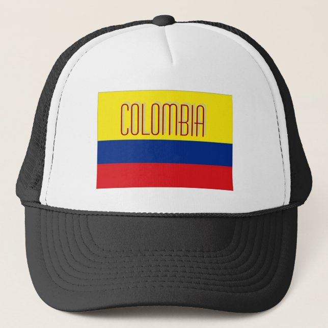 Hatt för Colombia colombiansk flaggasouvenir Truckerkeps (Framsida)