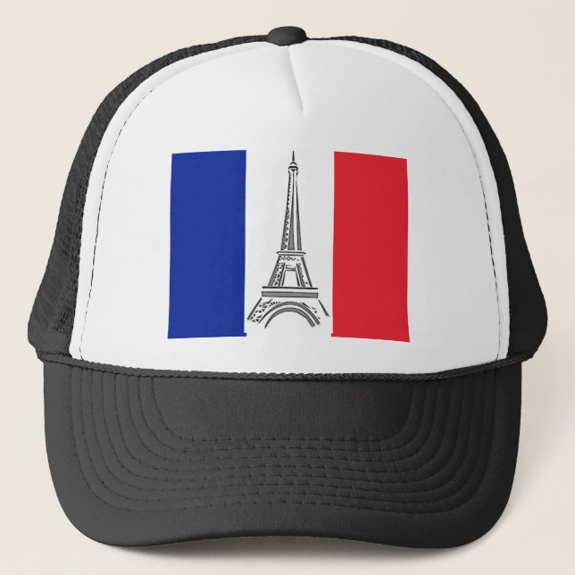 Hatt för flagga för Paris Eiffel torn fransk Keps (Framsida)