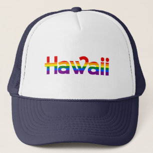 Hatt för Hawaii regnbågetext Keps