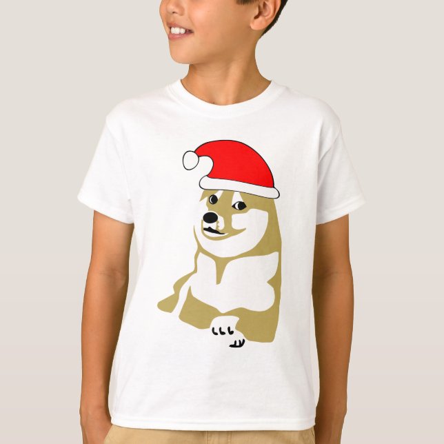 hatt för julafton för dogewowmeme mycket många tee shirt (Framsida)