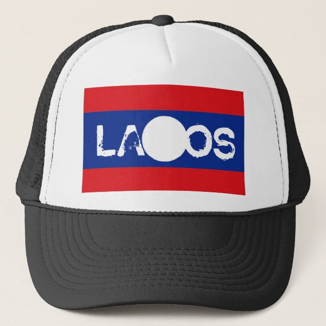 Hatt för Laos flaggasouvenir Keps (Framsida)