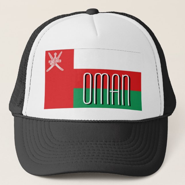Hatt för Oman omani flaggasouvenir Truckerkeps (Framsida)