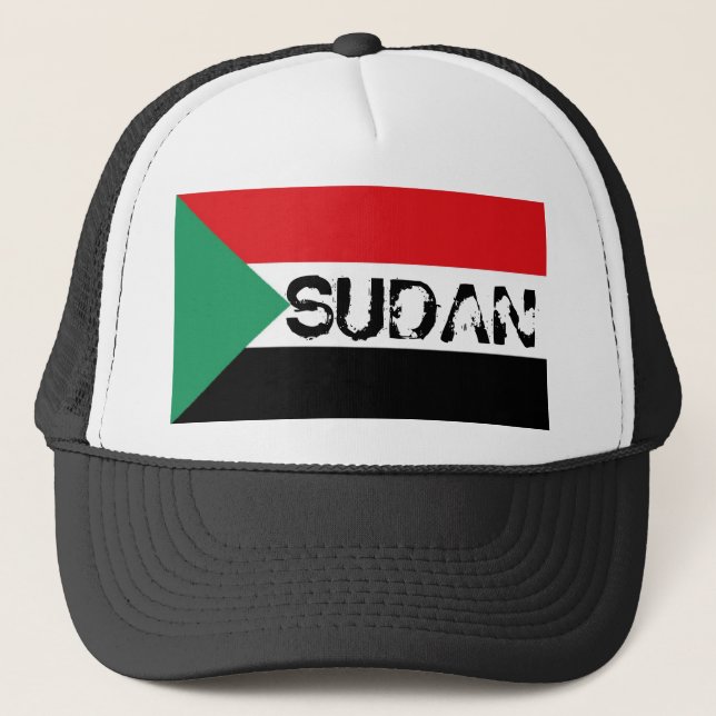 Hatt för souvenir för Sudan sudaneseflagga Truckerkeps (Framsida)