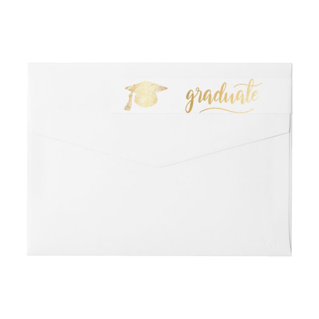 Hatt för studenten för doktorand- typografiFaux Etikettband (Baksidan)