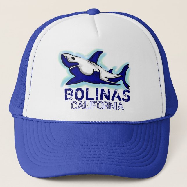 Hatt för tema för Bolinas Kalifornien blåtthaj Keps (Framsida)