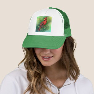 Hatt med kardinalfågel keps