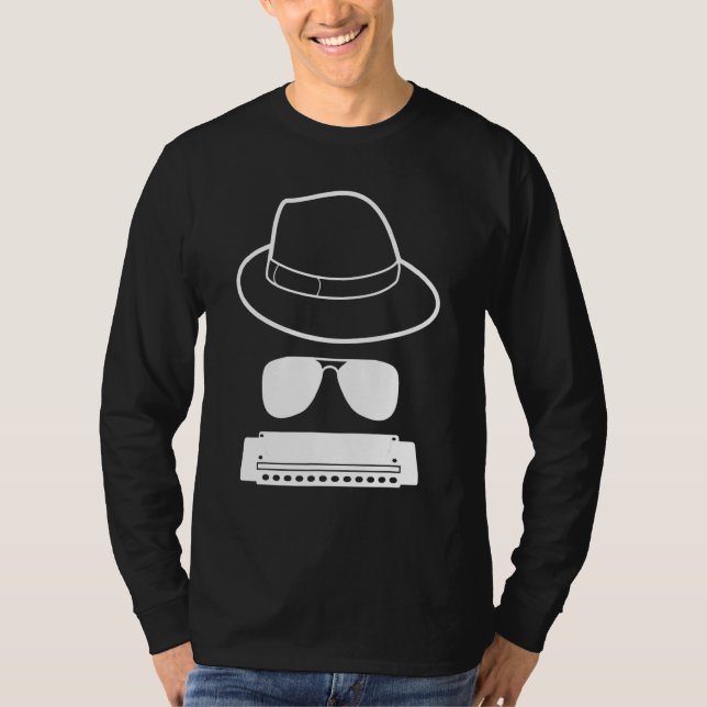 Hatt- och solglasögon t shirt (Framsida)