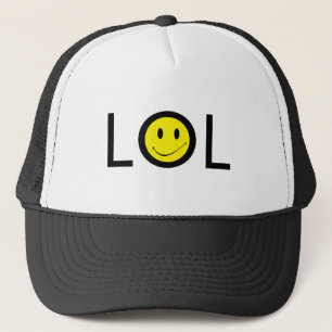 Hatt~-Texting mod LOL med Retro ansikte Truckerkeps