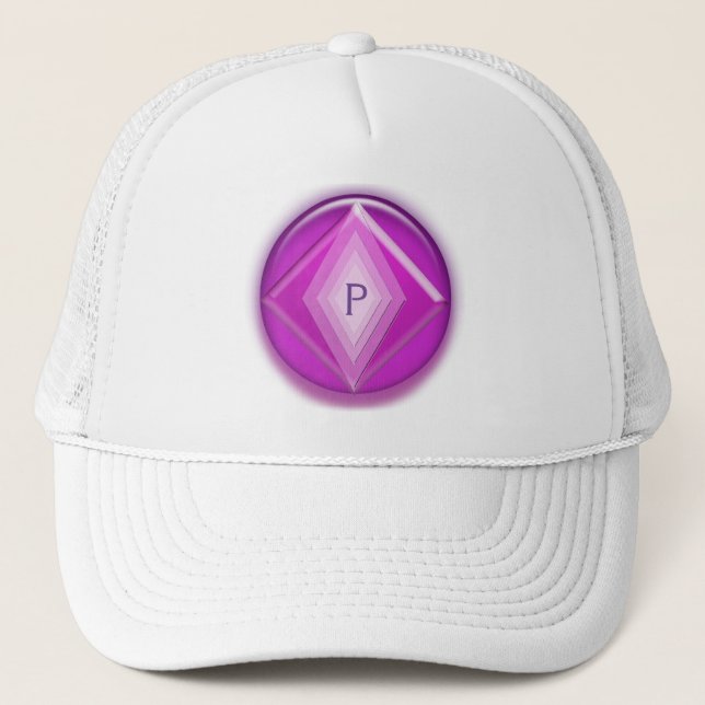 Hatt - Tredimensionellt emblem i lila och rosa Keps (Framsida)