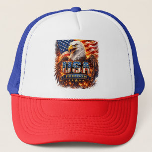 Hatt, Vintage USA Flagga & Örn Broderad Unisex B Keps