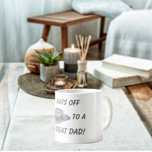 Hattar av annan Grått-Hat Kaffemugg (Gift this Hats Off-Gray Hat Coffee Mug, to your Dad on his special day!)