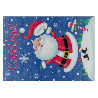 Hattar av för julexponeringsglasskärbräda