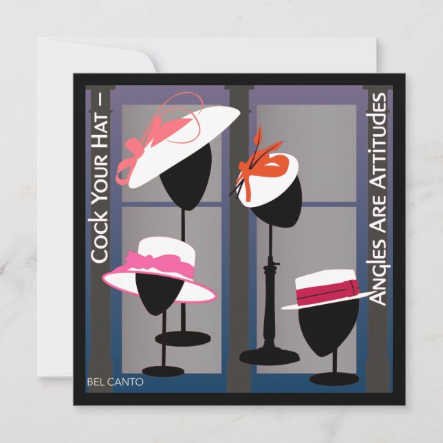 Hattar med Attitudes-inbjudan Inbjudningar (Framsida)