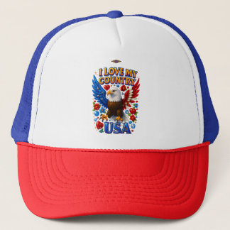 Hattdesign: Jag älskar mitt land - USA Keps