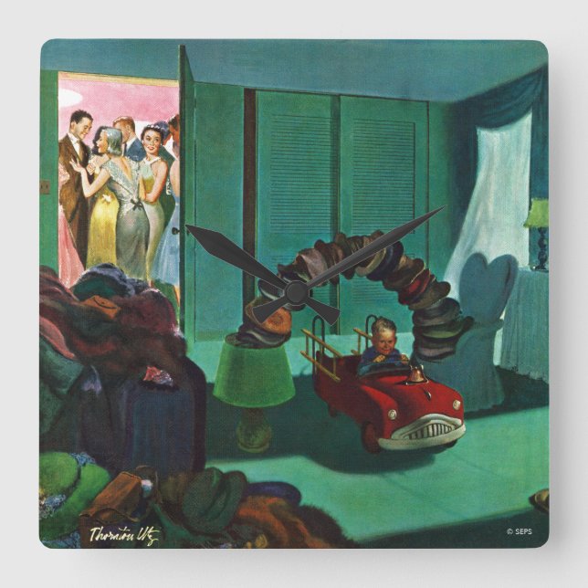 Hatten överbryggar fyrkantig klocka (Framsida)