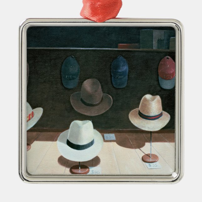 Hatten shoppar 1990 julgransprydnad metall (Framsidan)