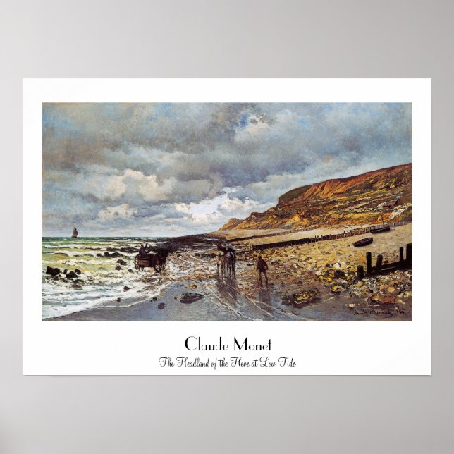 Hattens huvudland vid Low Tide Claude Monet Poster (Framsidan)