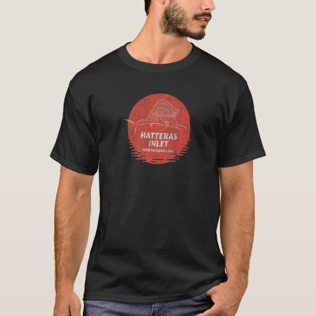 Hatteras Inlet NC Summertime Vacationing Fishing M T Shirt (Framsida)