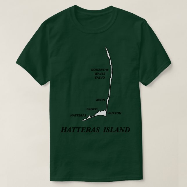 HATTERAS Östra KARTA MED VILLAGES T Shirt (Design framsida)