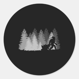 Hatthatt julgran i skogen Xma Runt Klistermärke