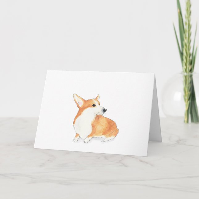 Hattie corgi-kort kort (Framsida)