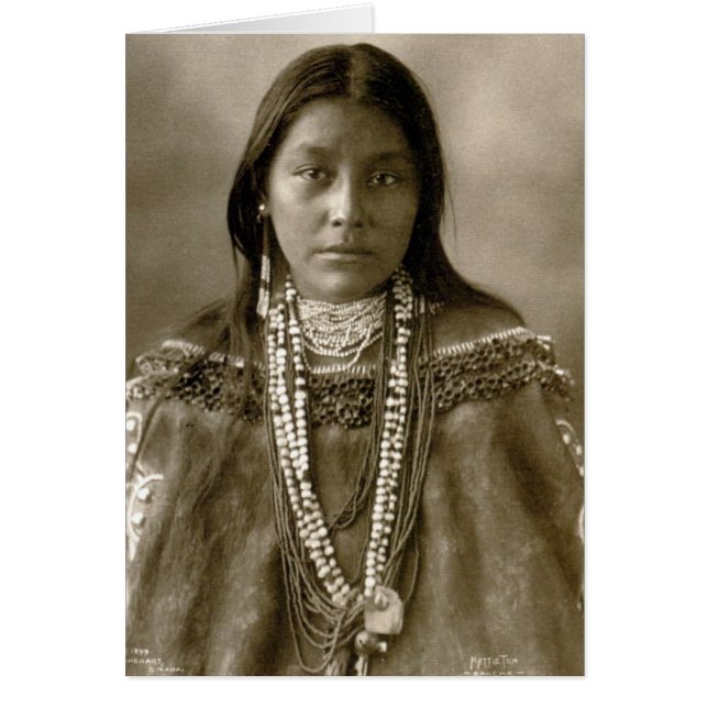 Hattie Tom, Chiricahua Apache Hälsningskort (Framsidan)