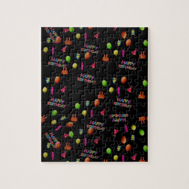 Hattkummelns text om dekorfärgstexten grattis på f pussel (Vertikal)