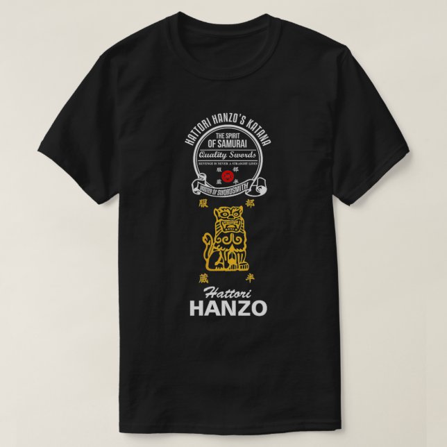 Hattori Hanzo Samurai Ninja Katana Maker Japanska T Shirt (Design framsida)