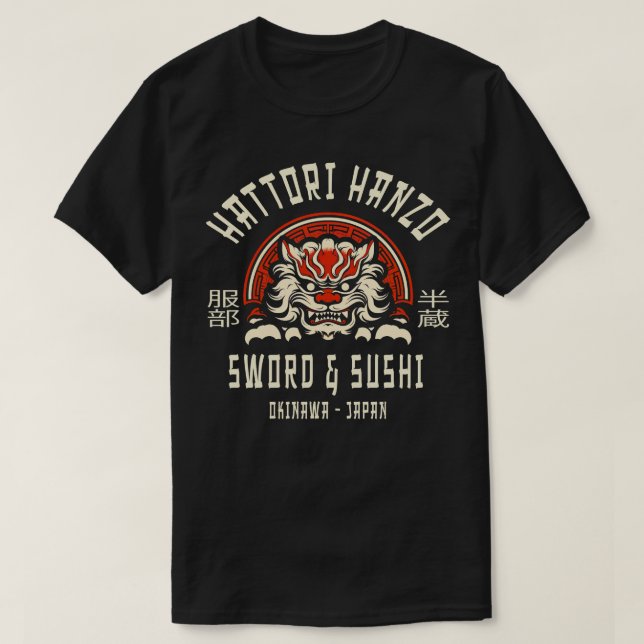 Hattori Hanzo Sword och Sushi 1 T Shirt (Design framsida)